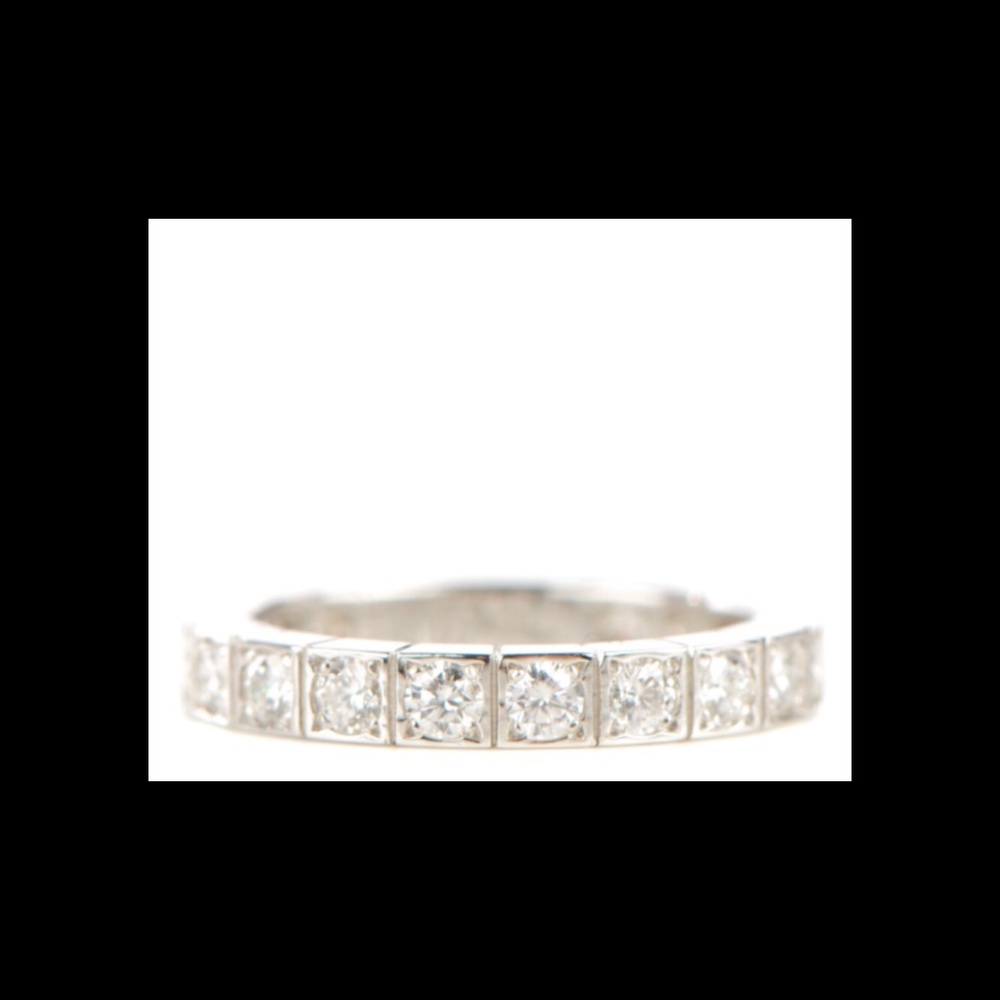 CARTIER 18K White Gold Diamond 3mm Lanieres Ring